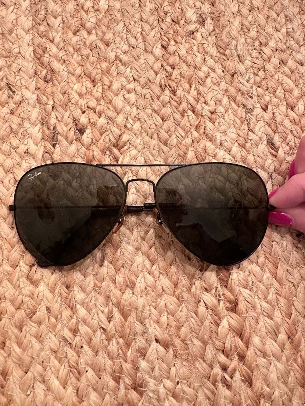 VINTAGE B&L RAY-BAN AVIATOR SUNGLASSES BLACK USA Bausch Lomb 62-14
